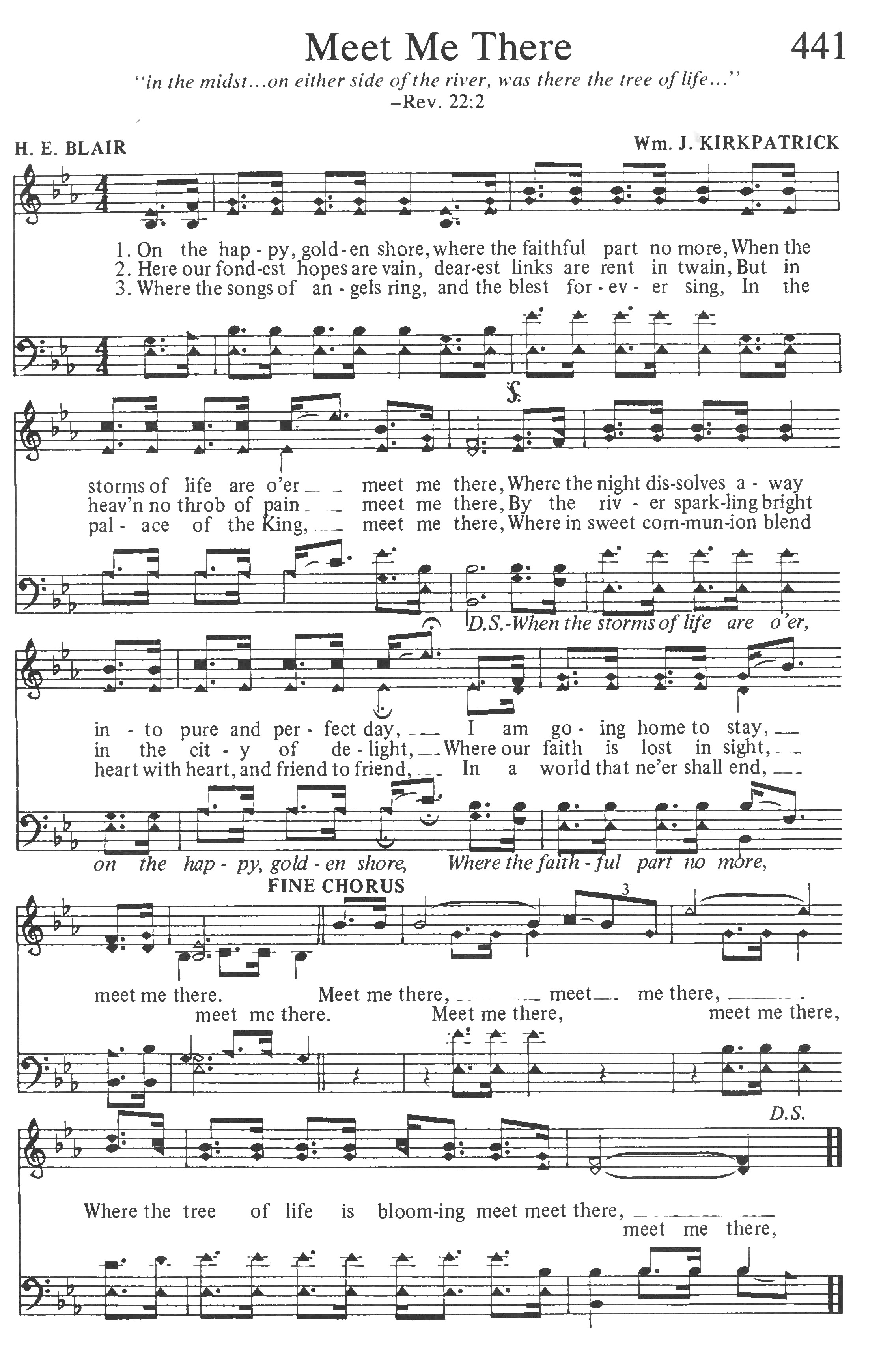 Hymn Sheet for Meet Me There