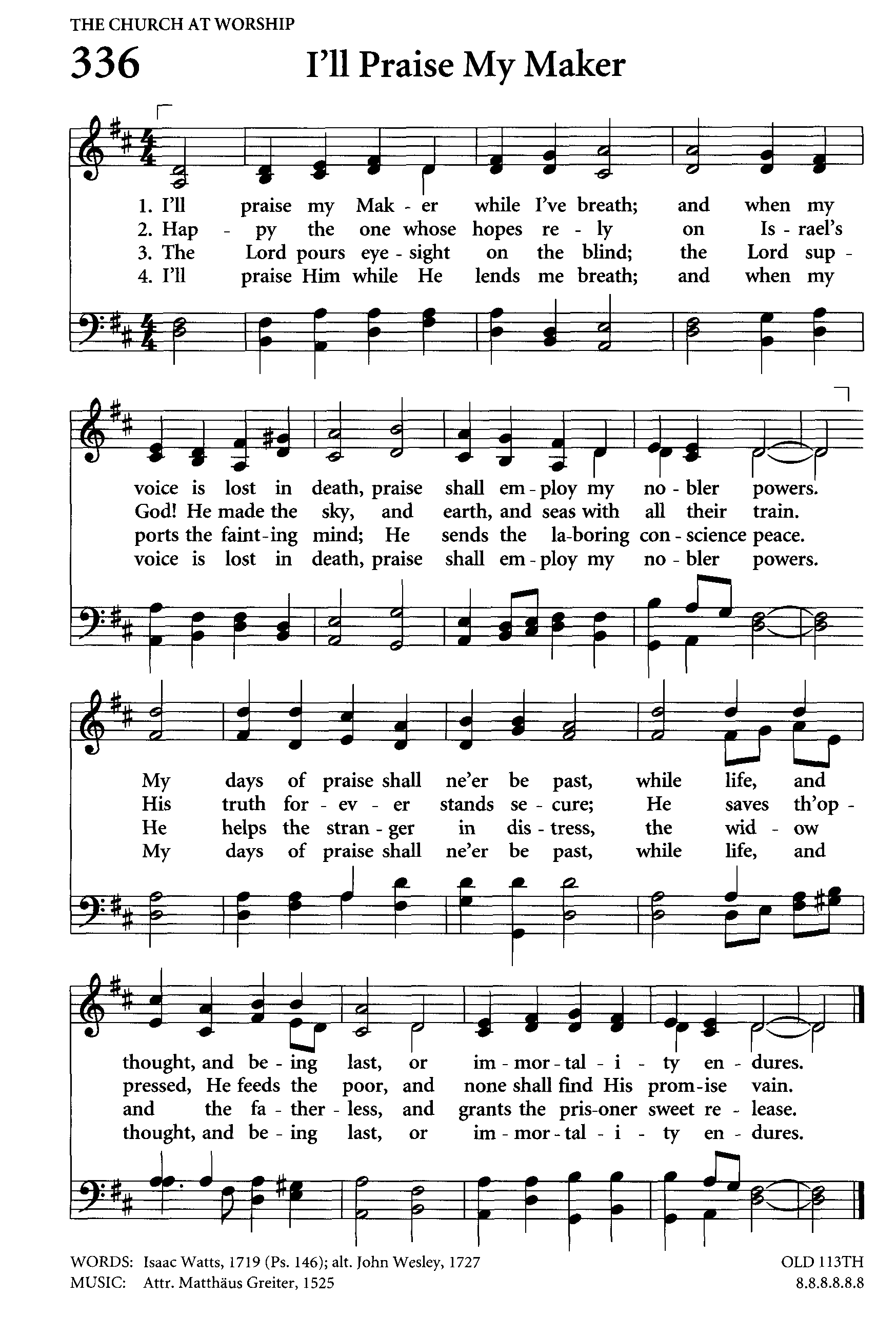 Hymn Sheet for Praise to God for His Goodness and Truth