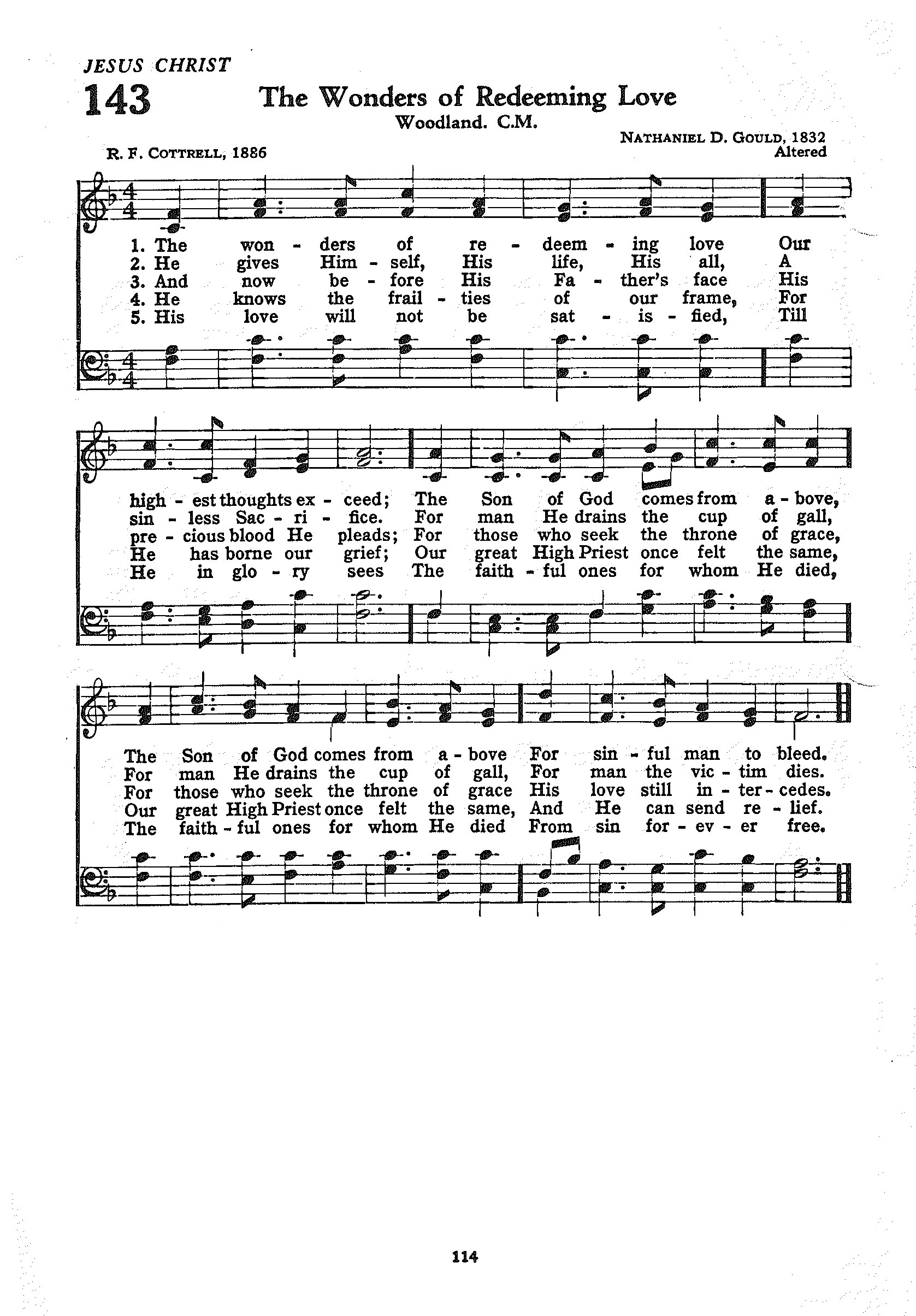 Hymn Sheet for The Wonders of Redeeming Love