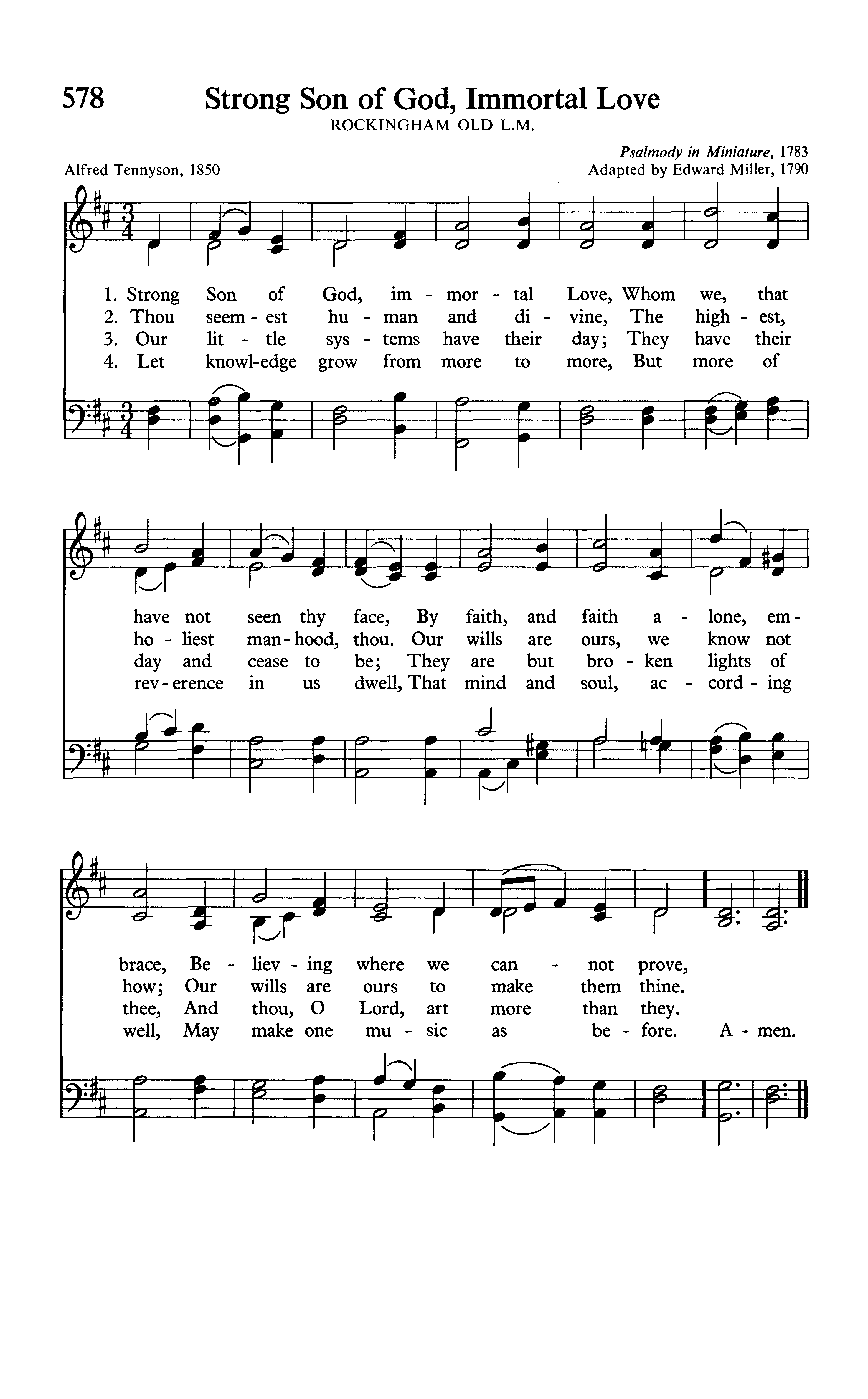 Hymn Sheet for Strong Son of God, Immortal Love