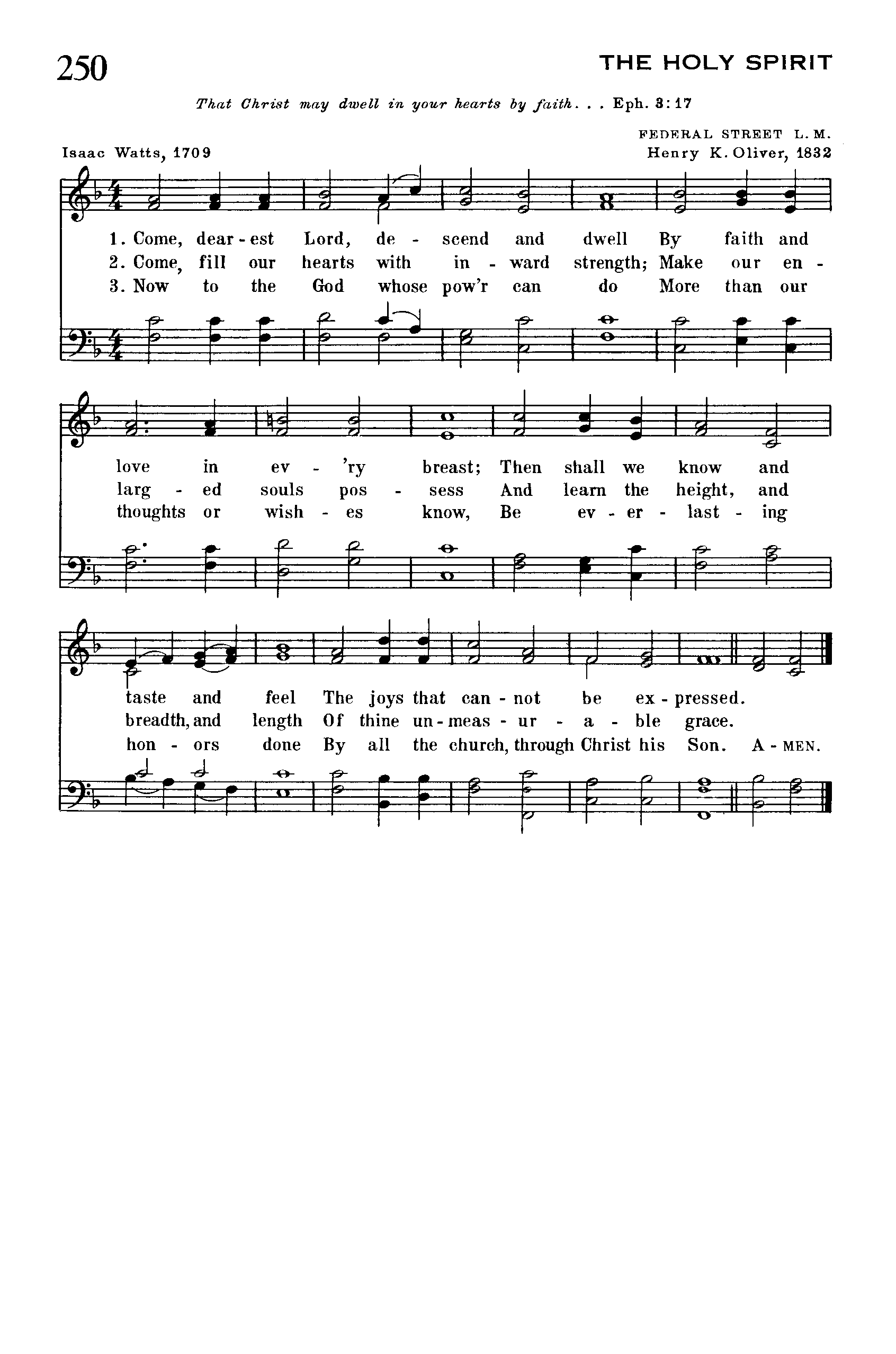 Hymn Sheet for The Love of God Shed Abroad in the Heart
