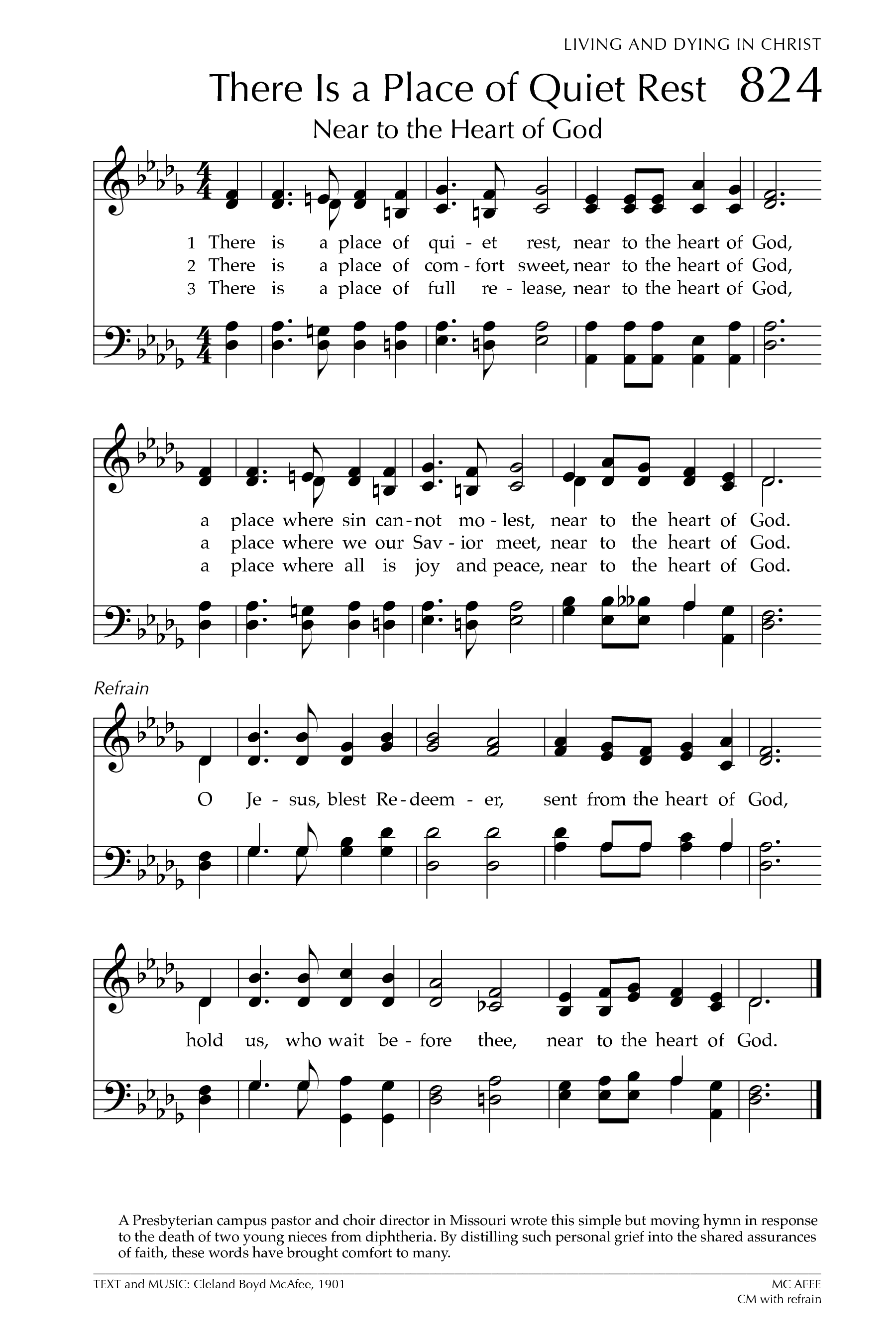 Hymn Sheet for Near to the Heart of God