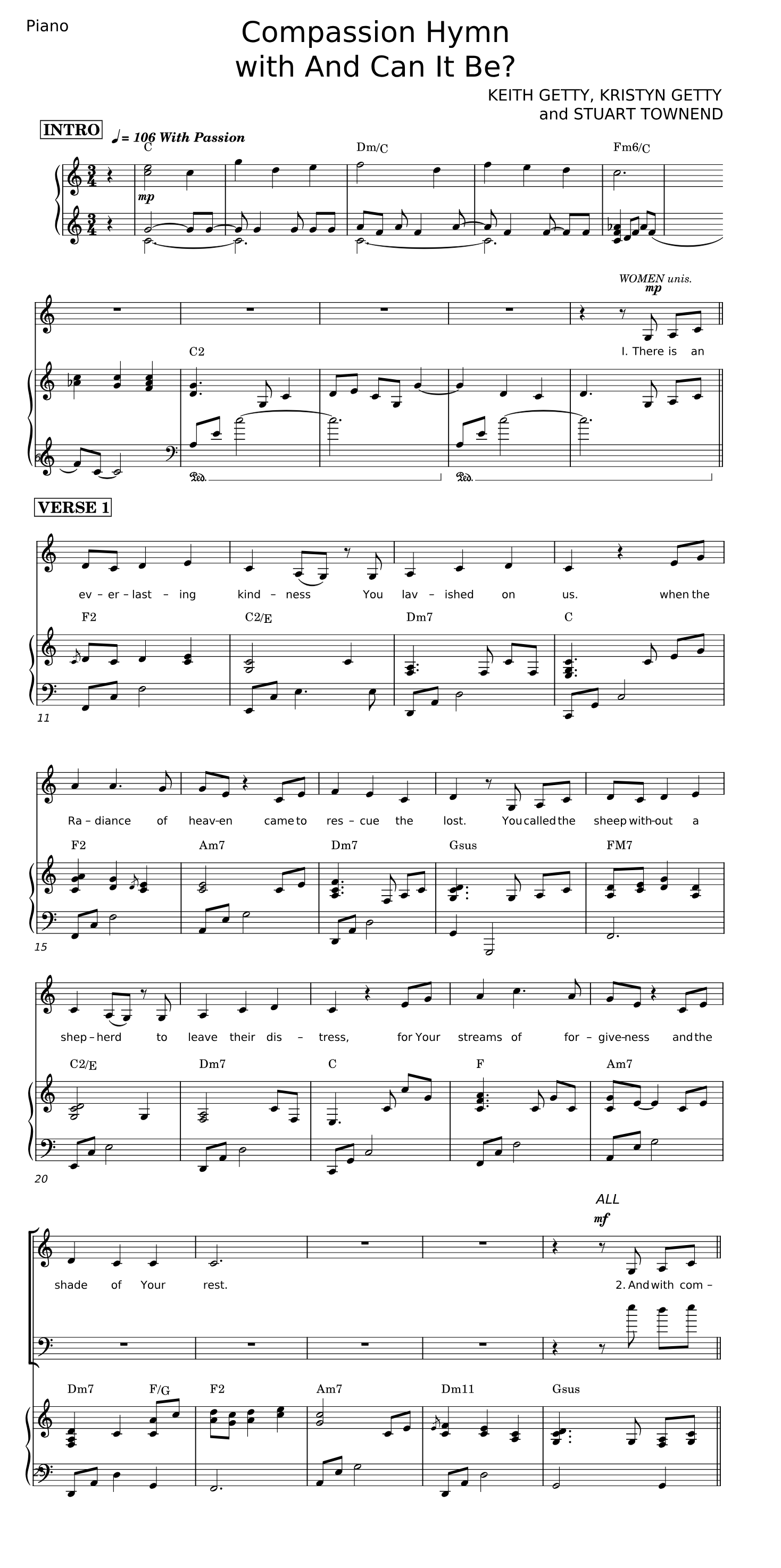 Hymn Sheet for There is an everlasting kindness (Compassion hymn)