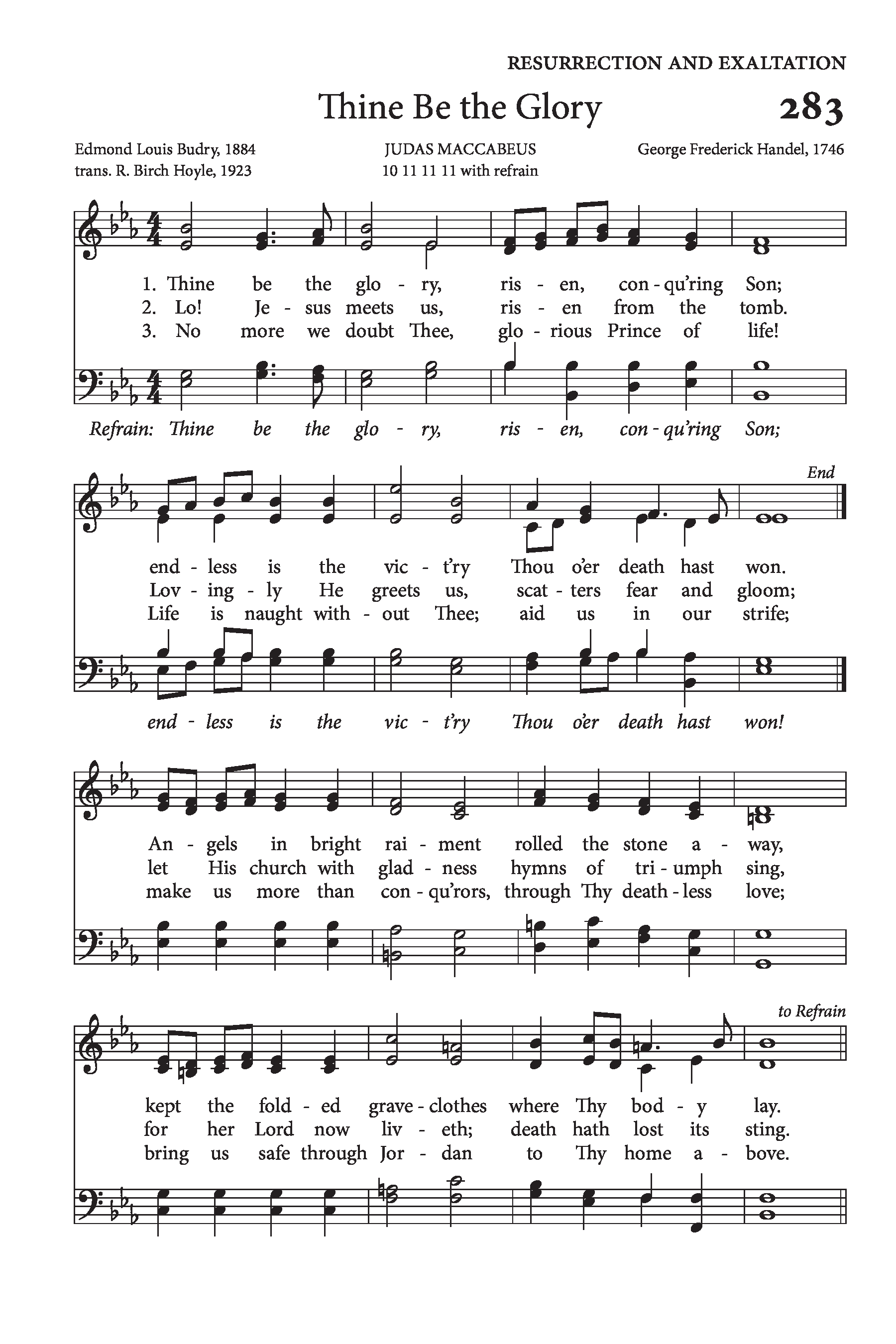 Hymn Sheet for Thine Is the Glory, Risen, Conquering Son