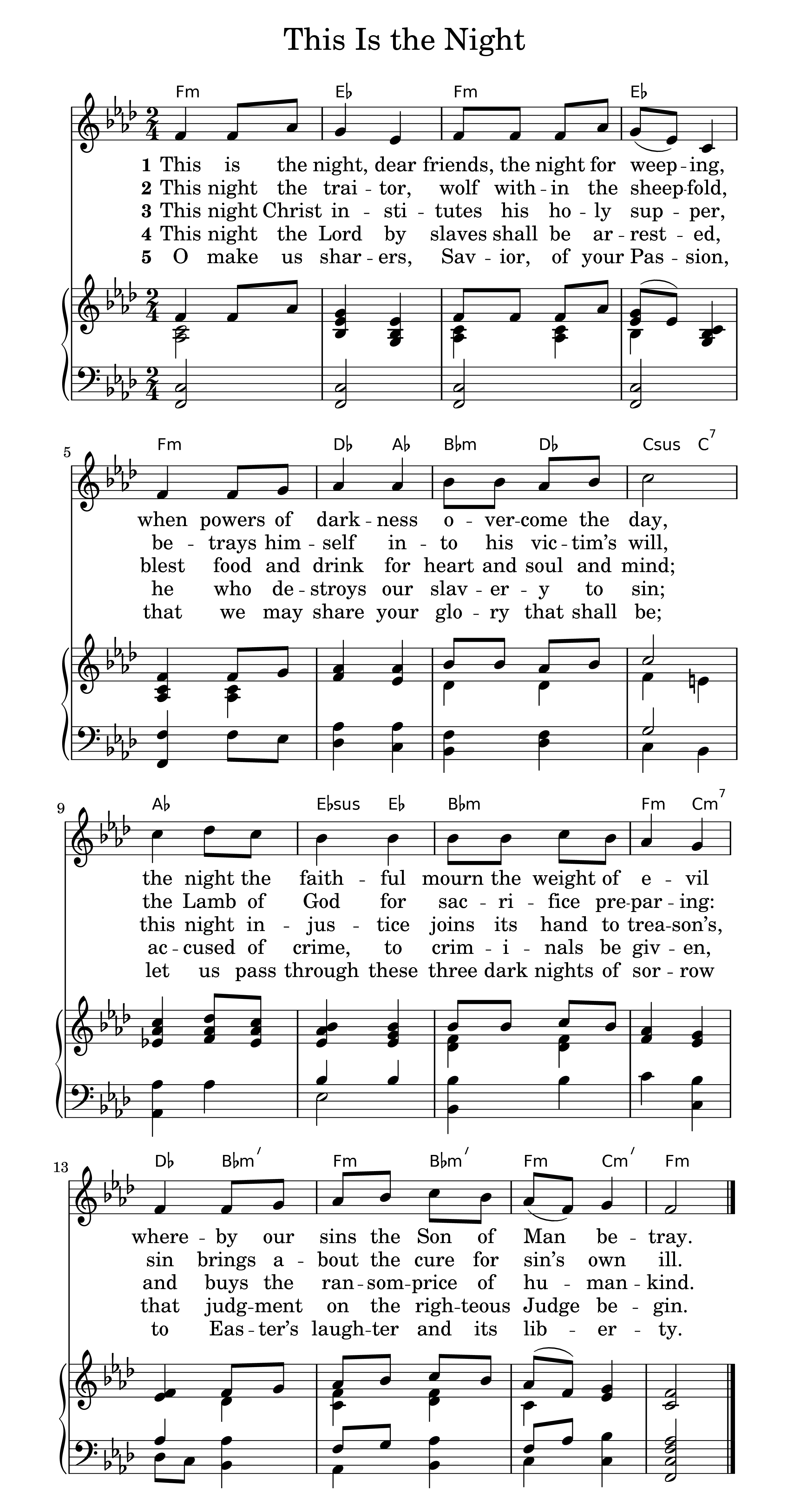 Hymn Sheet for This is the Night