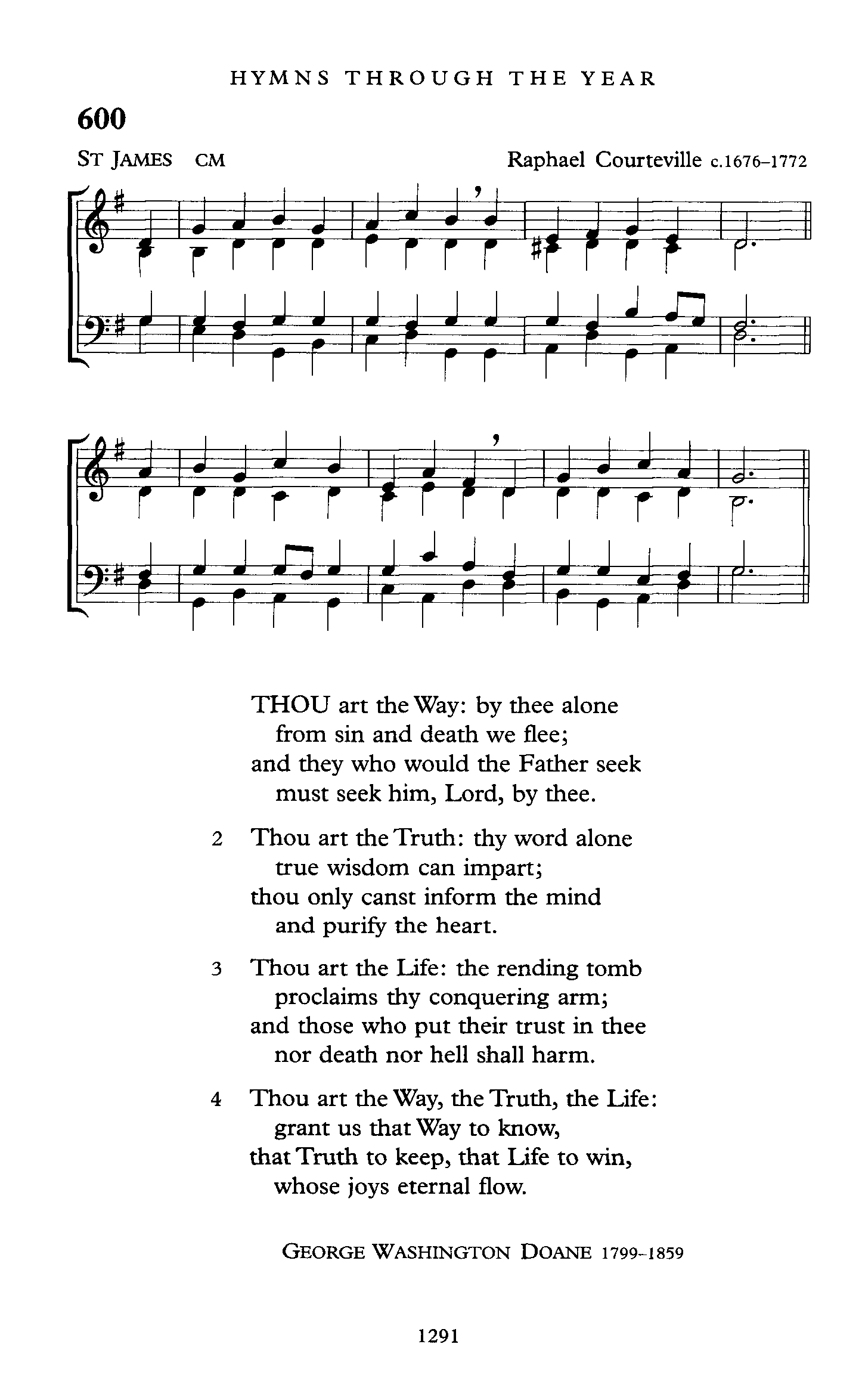 Hymn Sheet for Thou Art the Way, to Thee Alone