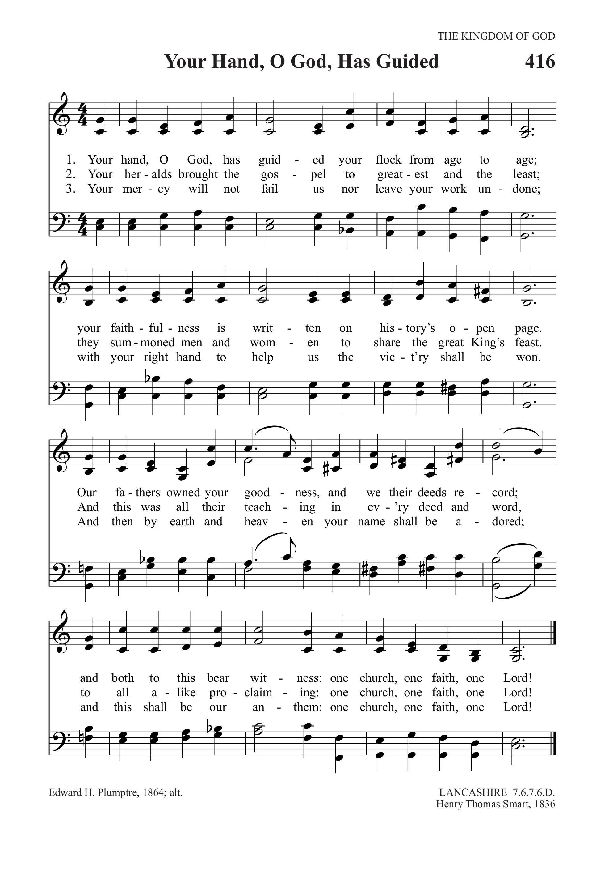 Hymn Sheet for Thy Hand, O God Has Guided