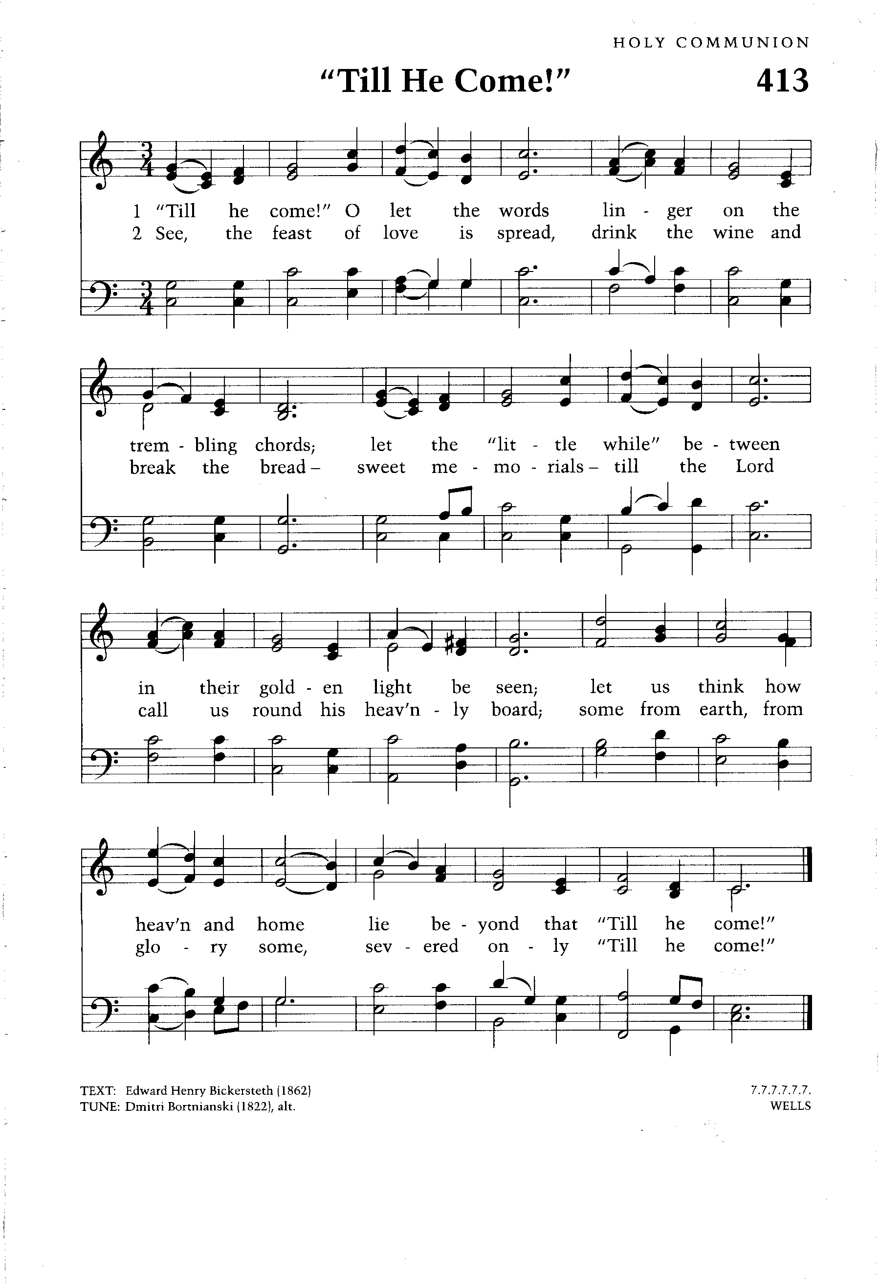 Hymn Sheet for Till He come!" O let the words