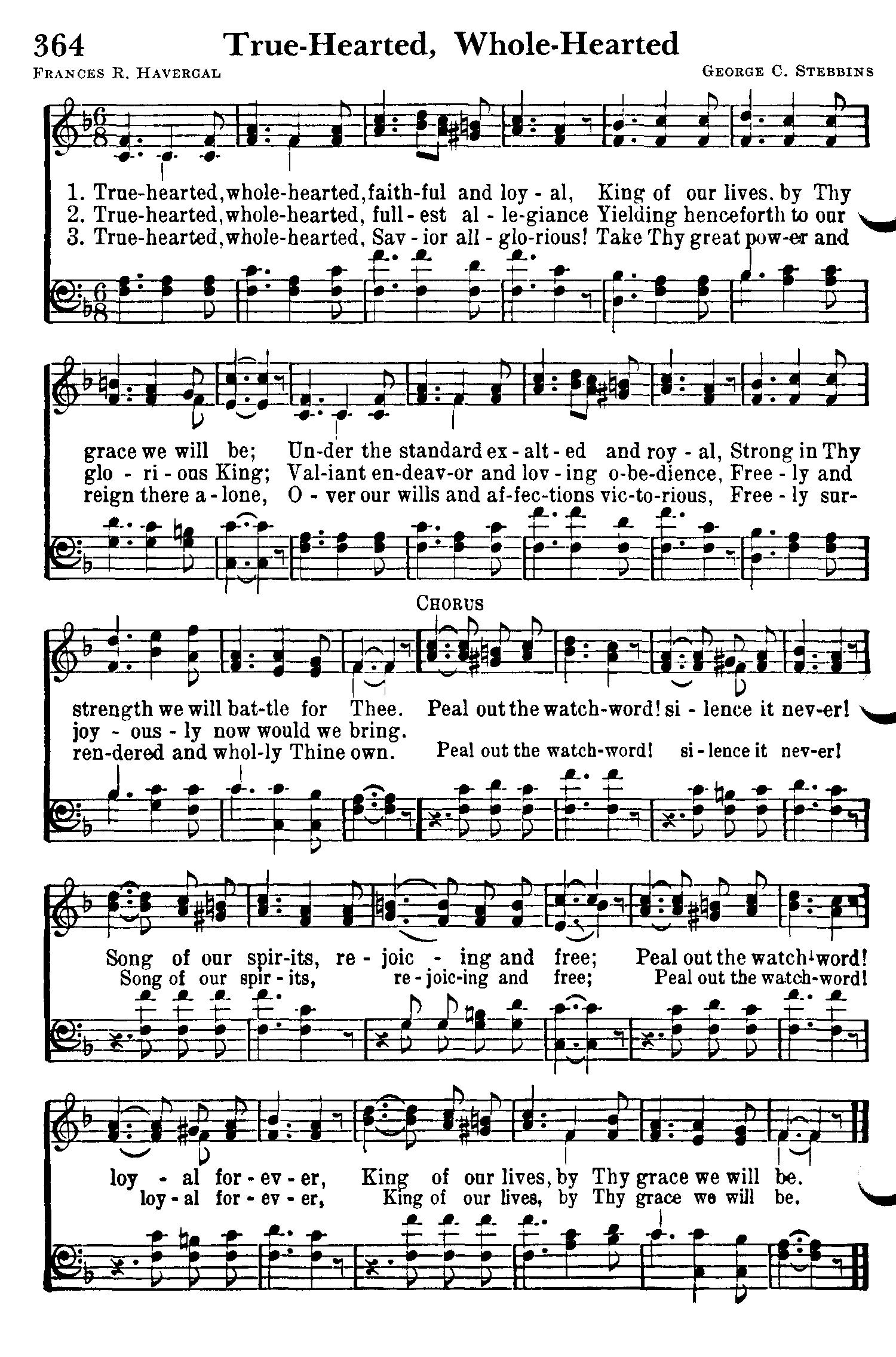 Hymn Sheet for True-Hearted, Whole-Hearted