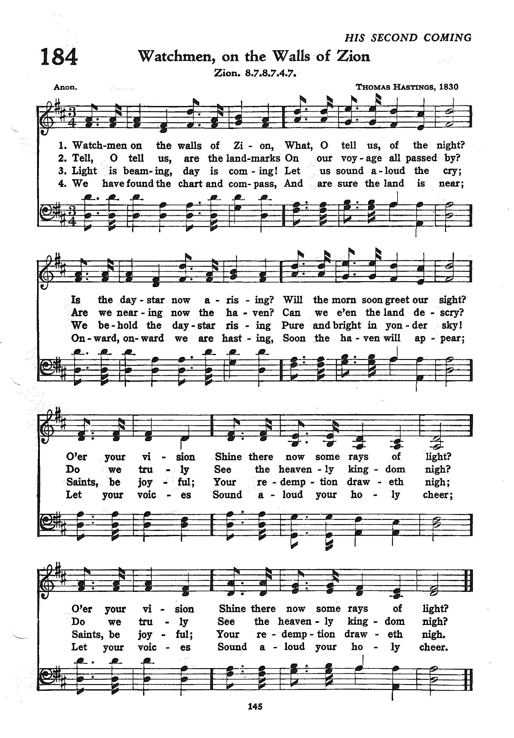 Hymn Sheet for Watchmen on the Walls of Zion