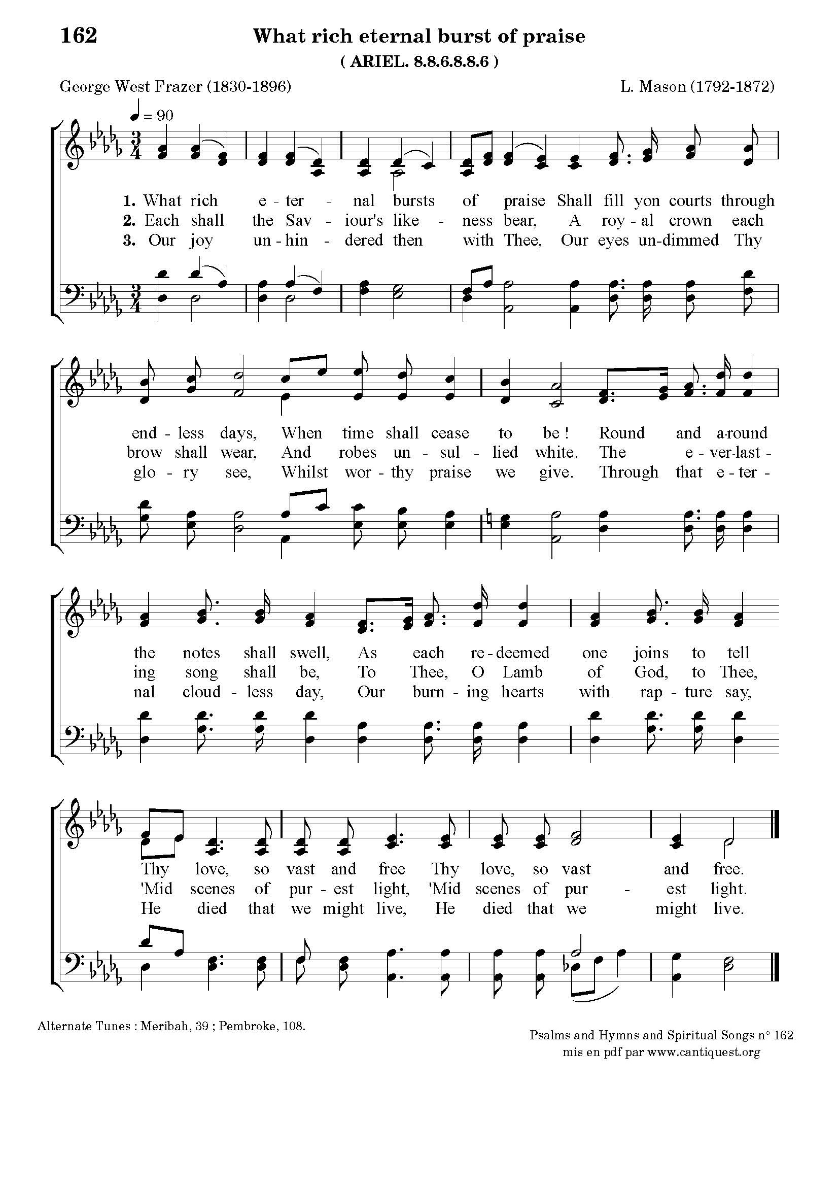 Hymn Sheet for What Rich Eternal Bursts Of Praise
