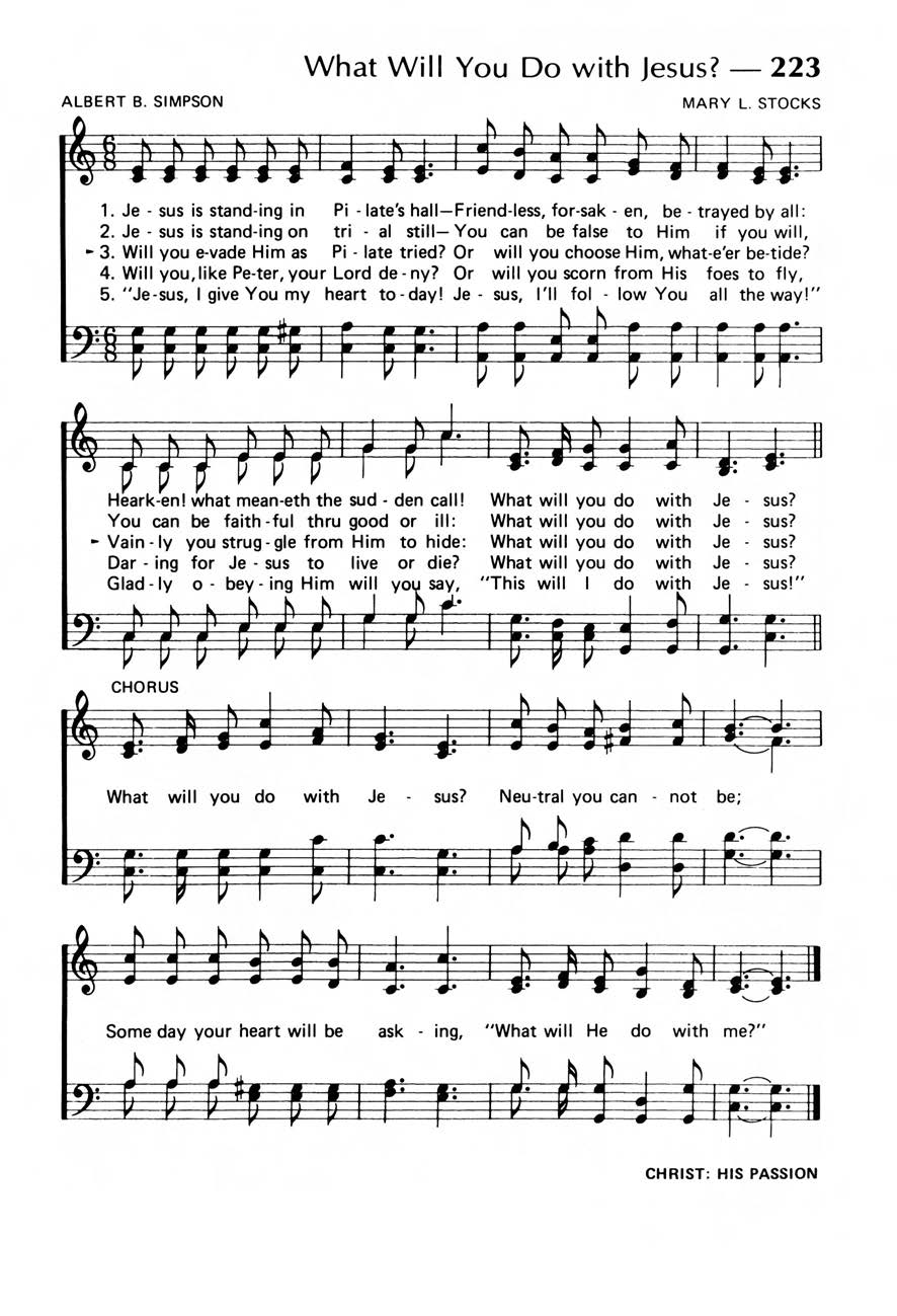 Hymn Sheet for What Will You Do With Jesus?