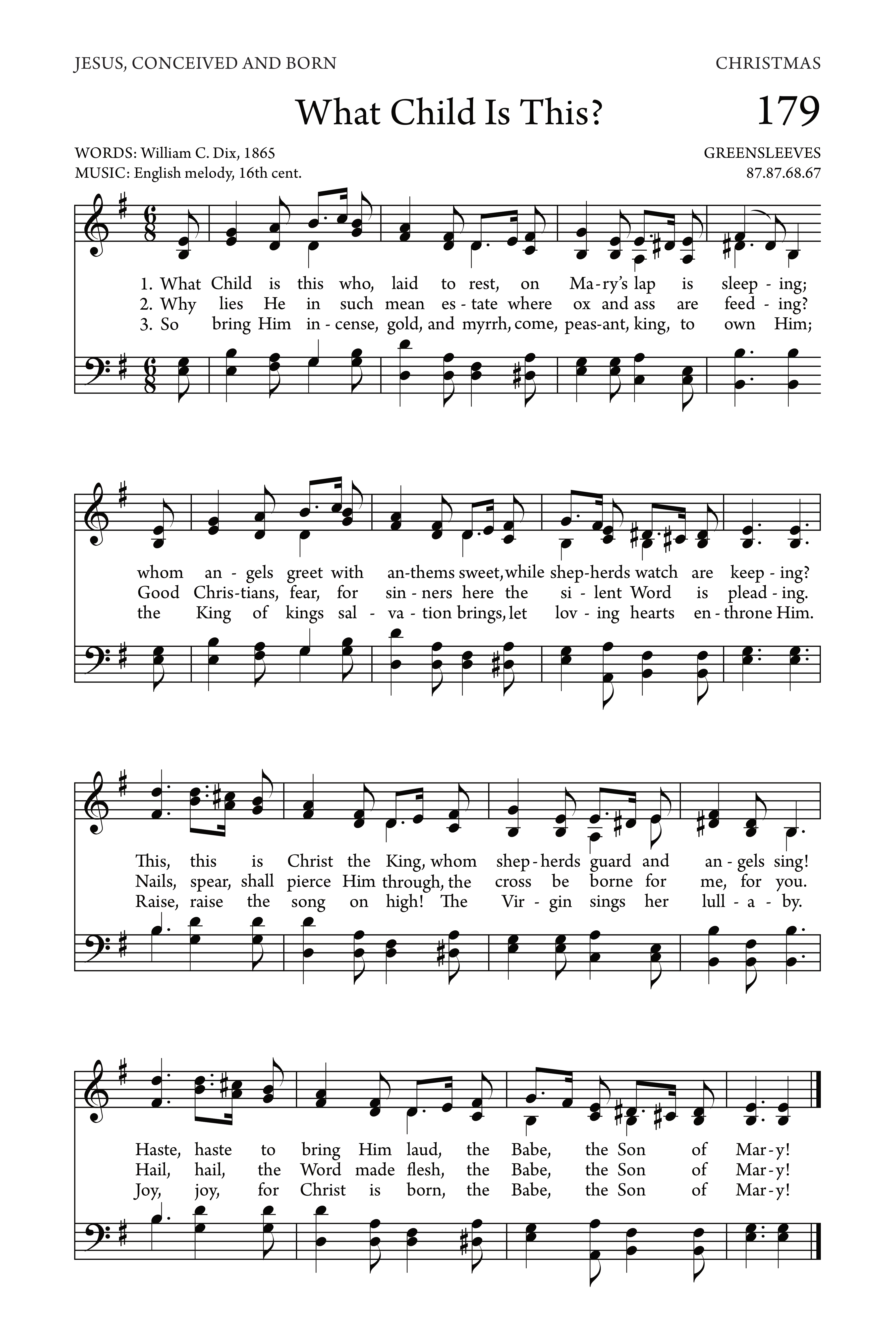 Hymn Sheet for What Child Is This