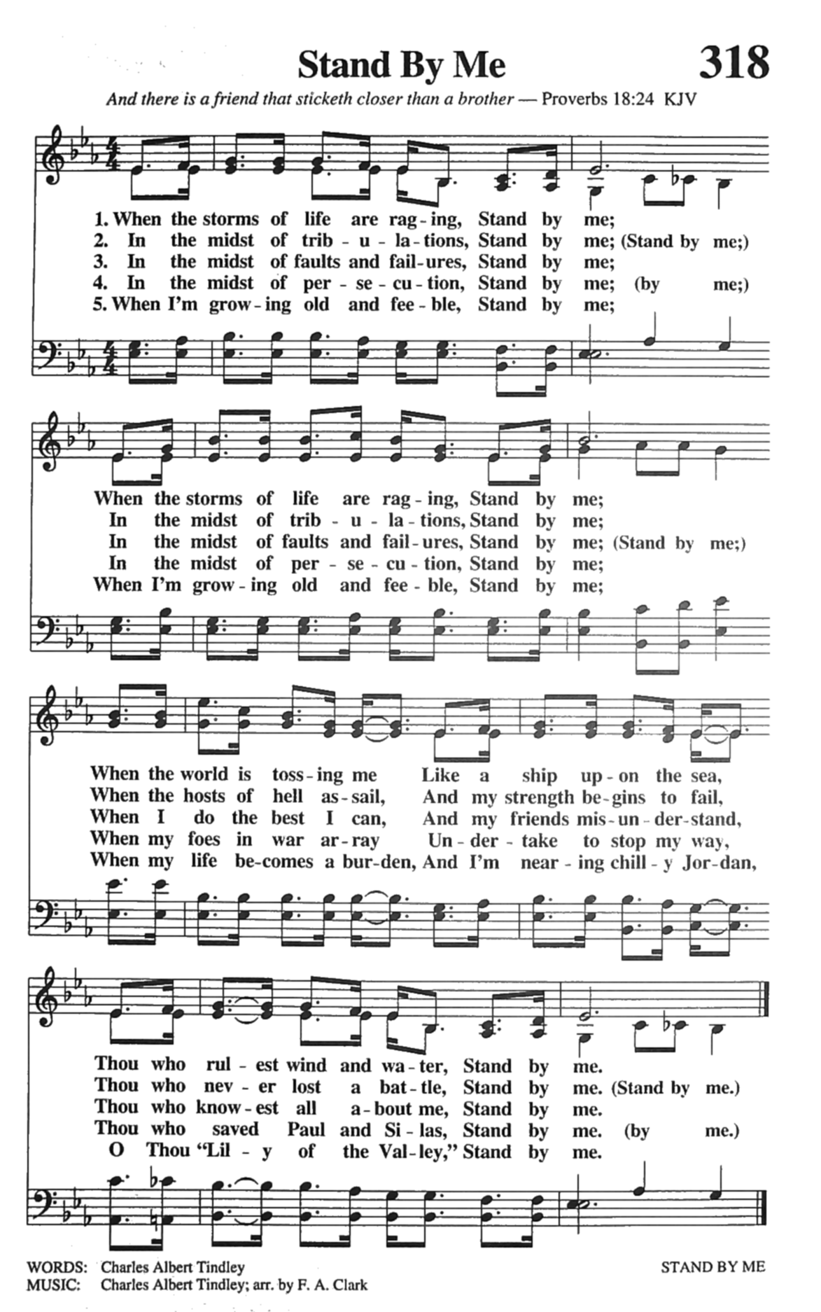 Hymn Sheet for When The Storms Of Life Are Raging