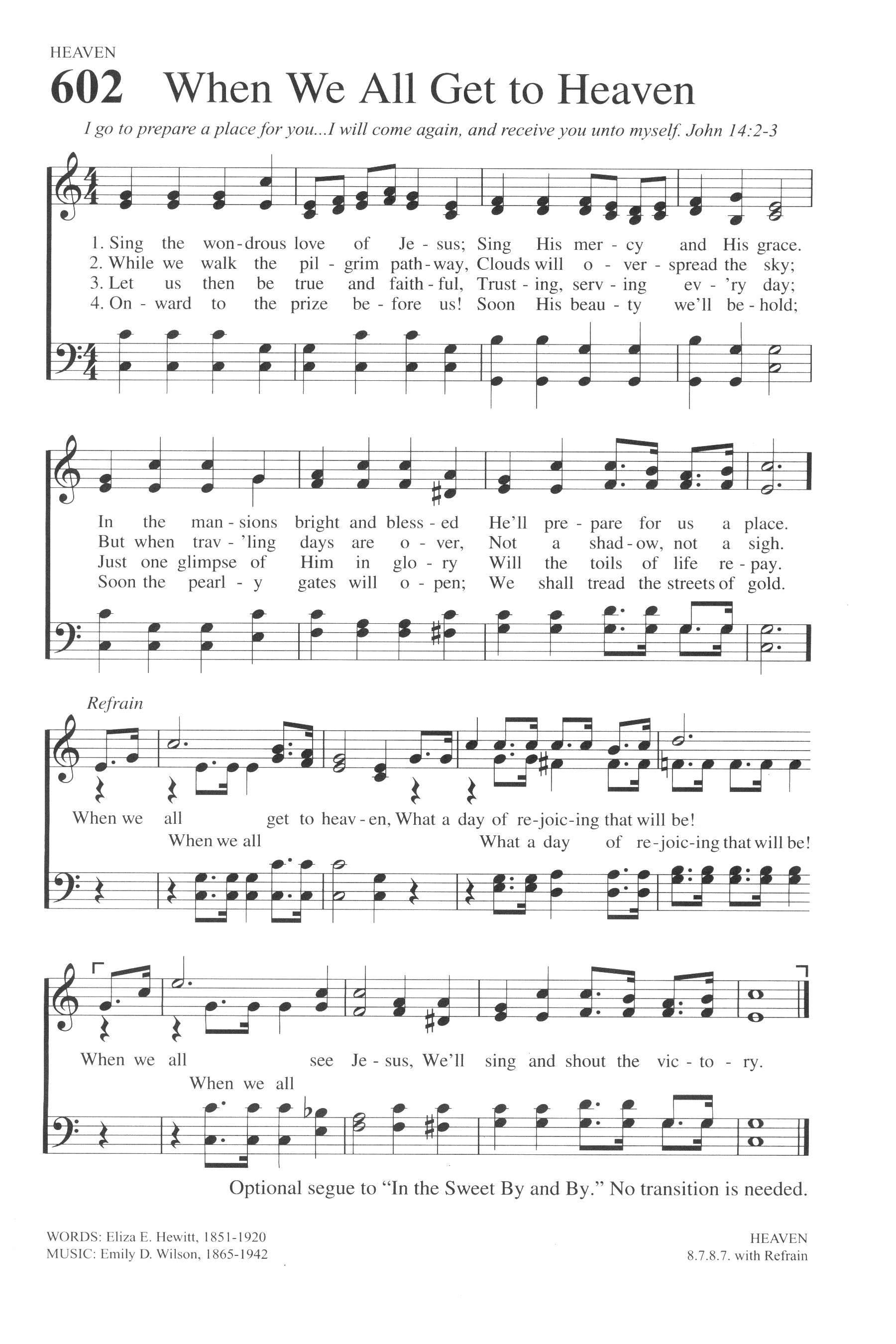 Hymn Sheet for When We All Get to Heaven
