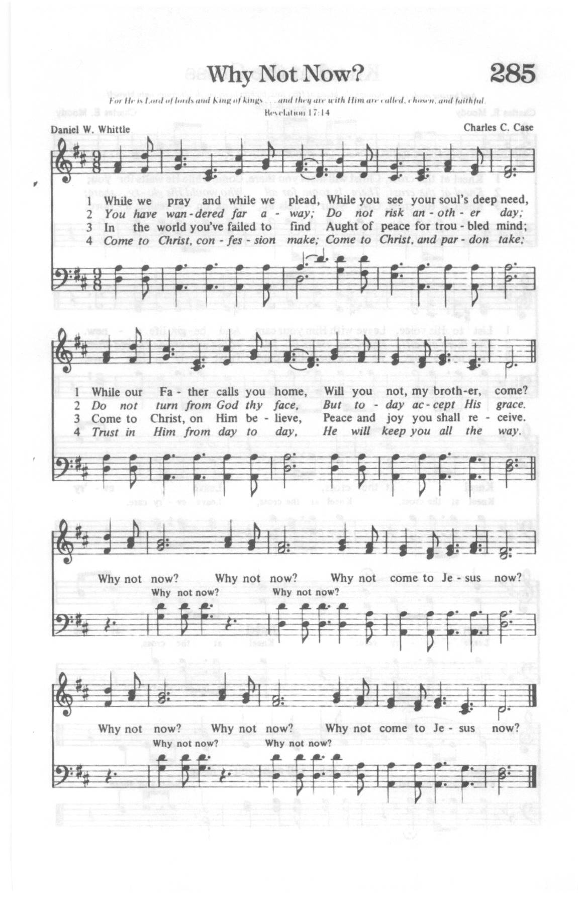 Hymn Sheet for While We Pray And While We Plead