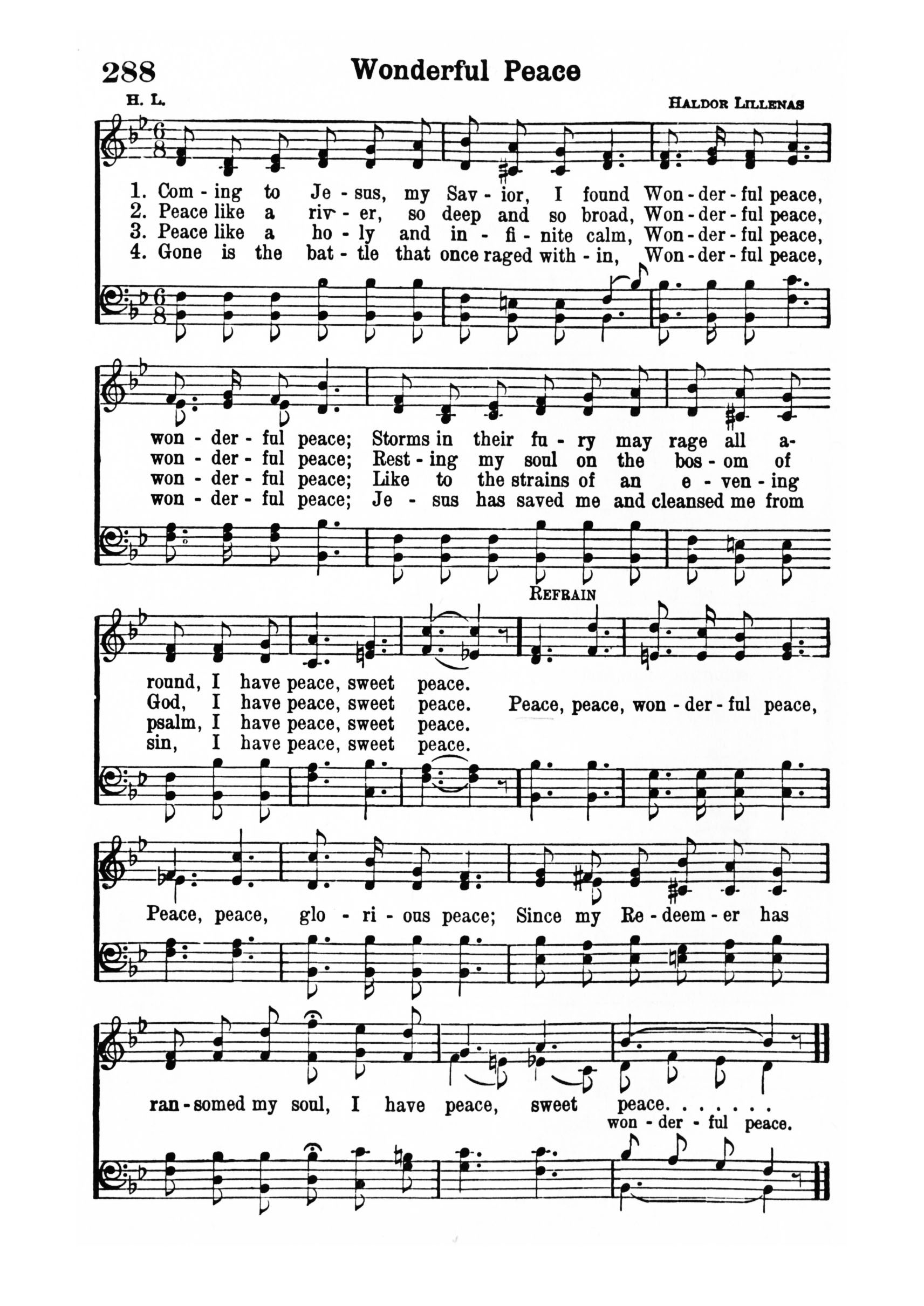 Hymn Sheet for Wonderful Peace Glorious Grace