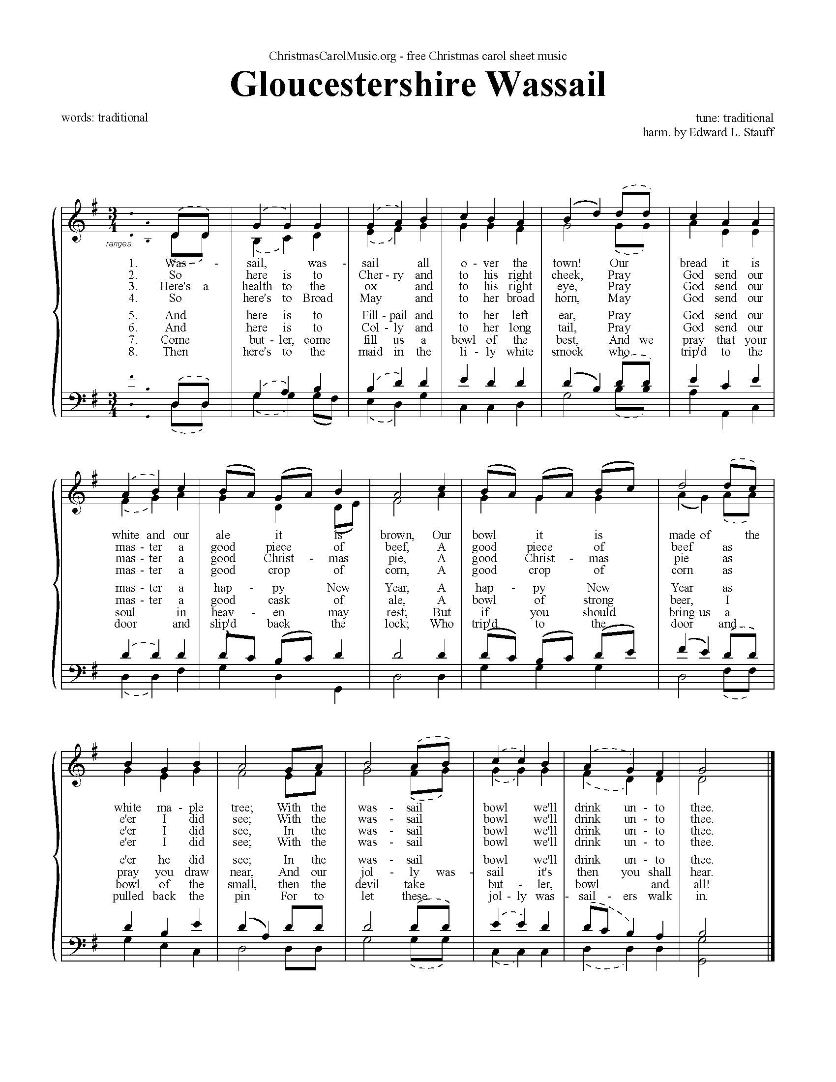 Hymn Sheet for Gloucestershire Wassail