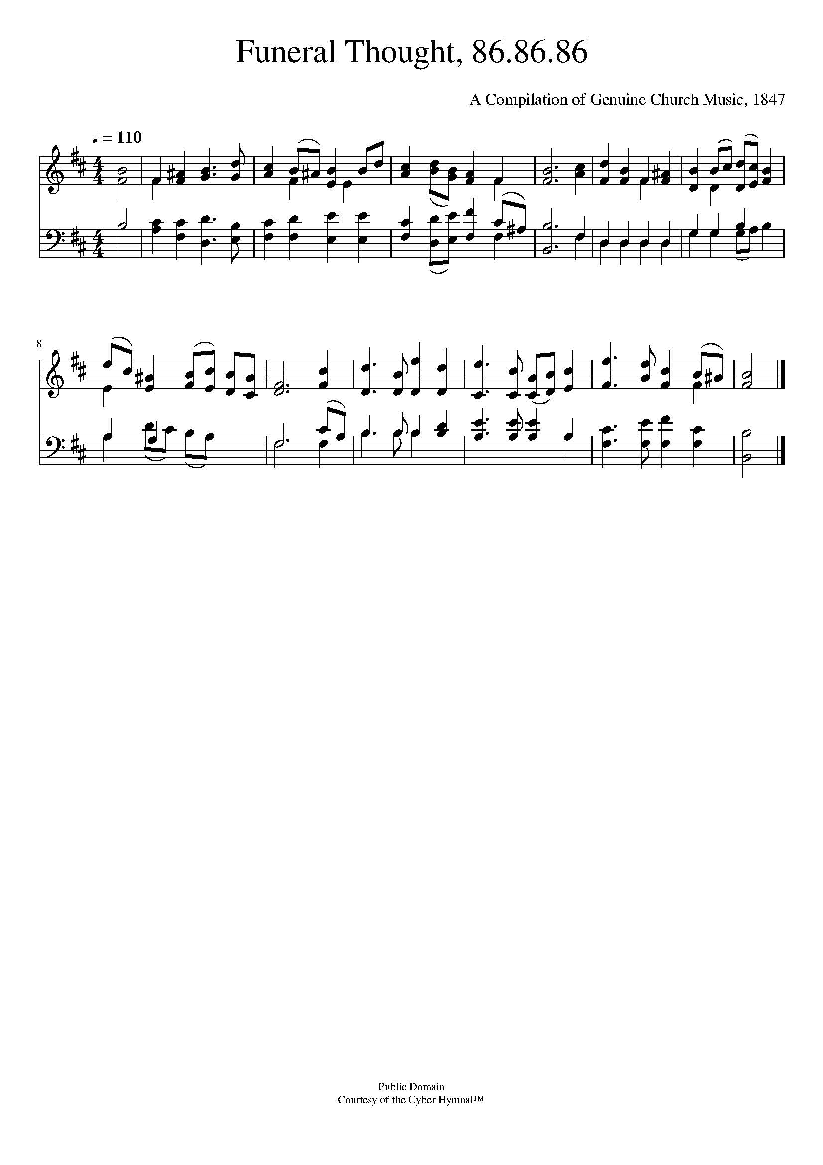 Hymn Sheet for Hark! from afar a funeral knell