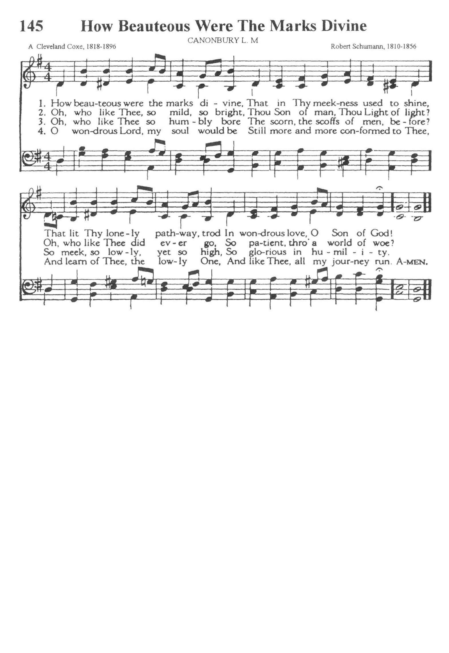 Hymn Sheet for How Beauteous Were the Marks Divine