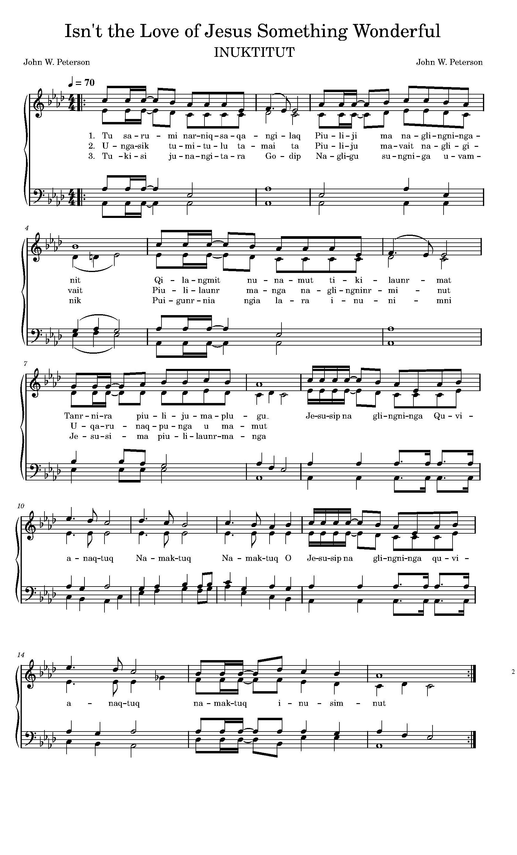 Hymn Sheet for Isn't the Love of Jesus Something Wonderful?