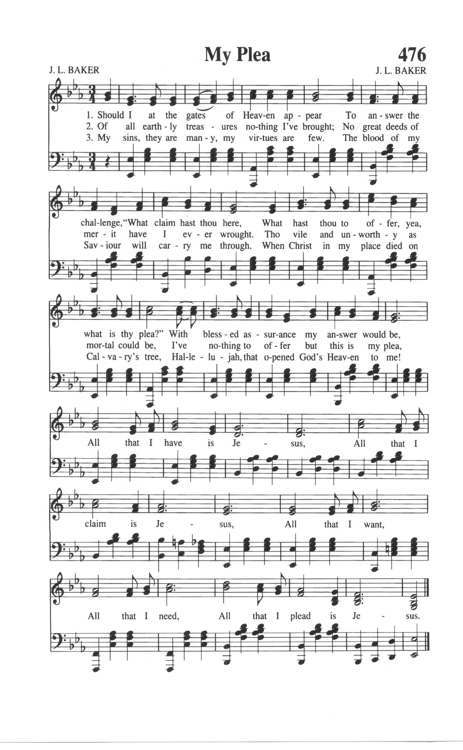 Hymn Sheet for My Plea (Should I at the gates of heaven appear)